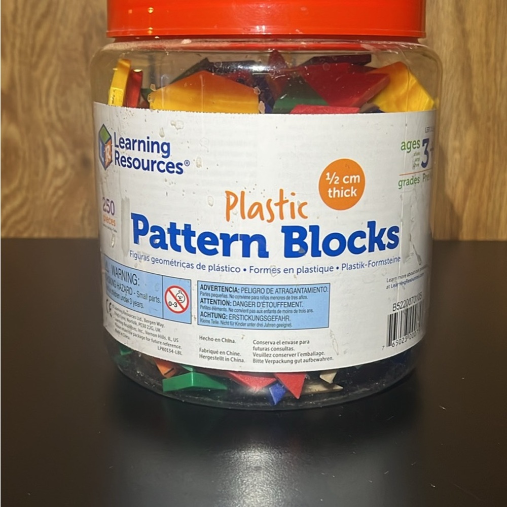Learning Resources Plastic Pattern Blocks - Multicolor